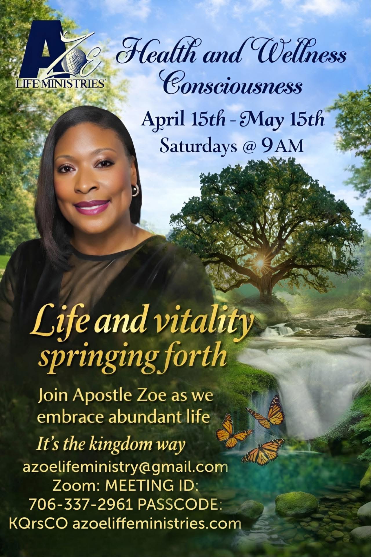 Health and wellness event with Apostle Zoe